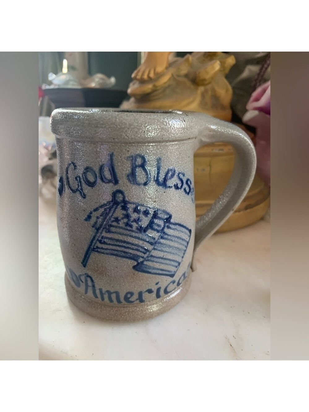 Rowe Pottery 2001 "God Bless America" Mug